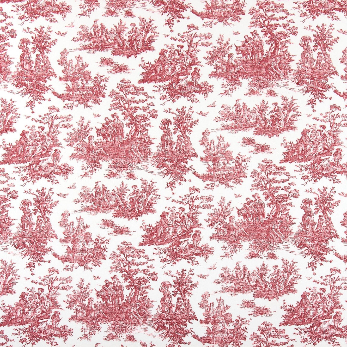 Fabric Cut Yardage in Jamestown Pompeian Red Colonial Country Toile
