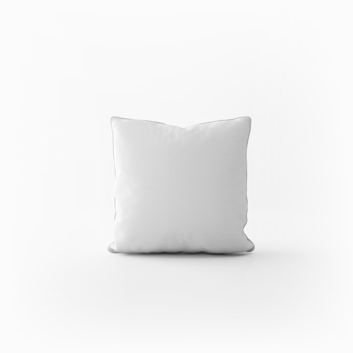 A plain white pillow is shown against a white background.