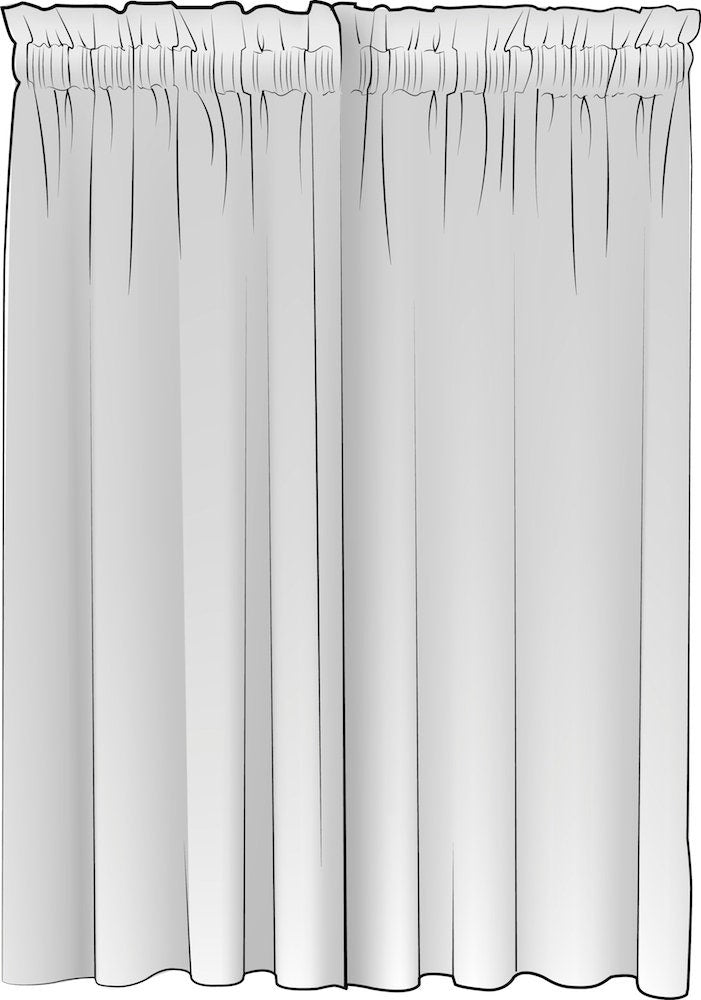 Rod Pocket Curtain Panels Pair in Spencer Tendril Green and Pale Blue on Slub Linen Natural