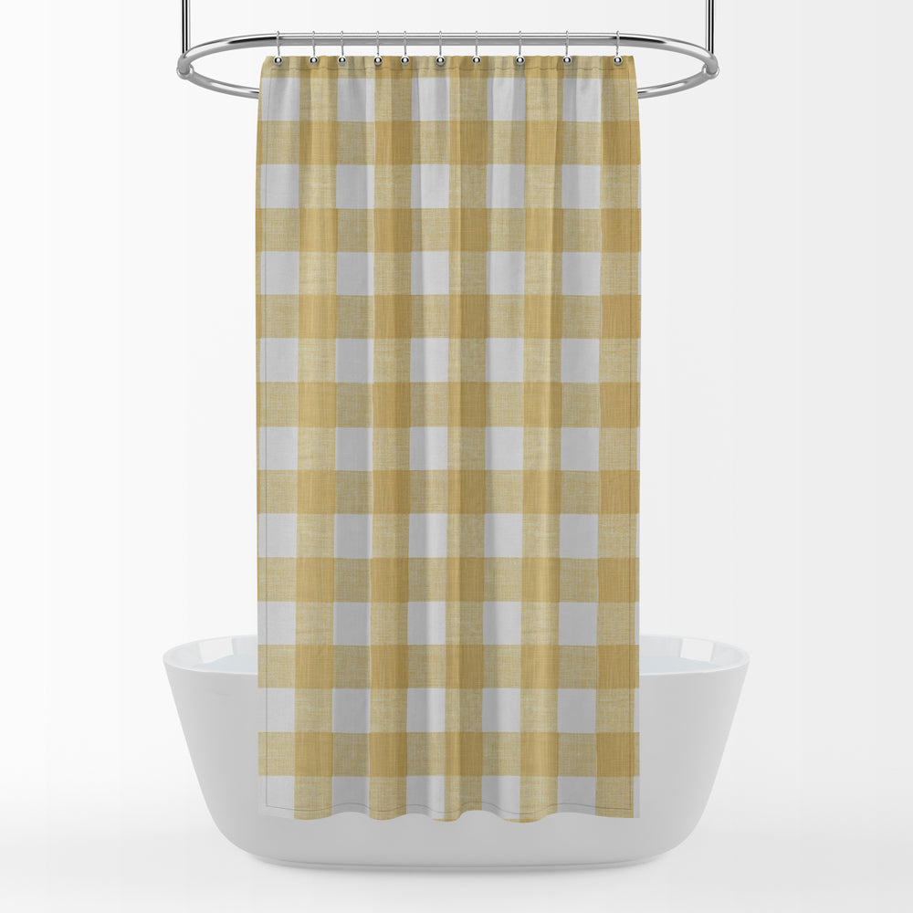 Stall (Narrow) Shower Curtain in Anderson Brazilian Yellow Buffalo Check Plaid