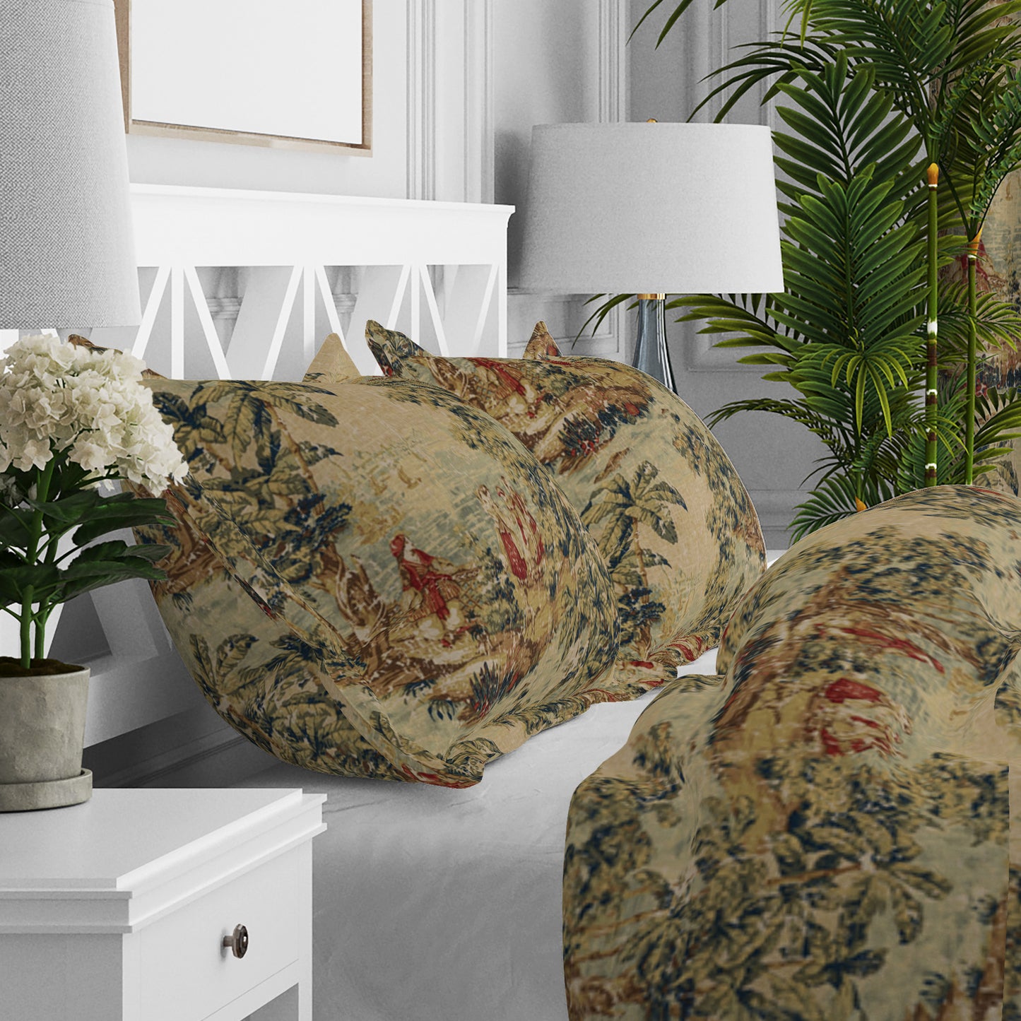 Pillow Sham in Bosporus Antique Red Toile
