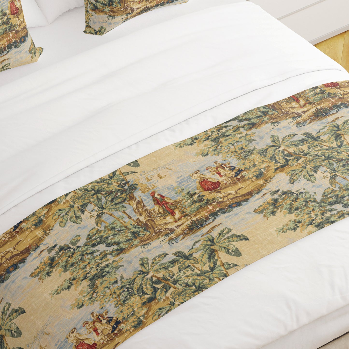 Bed Runner in Bosporus Billiard Renaissance Toile