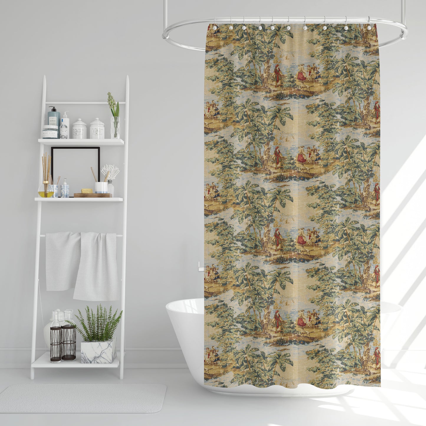 Shower Curtain in Bosporus Billiard Renaissance Toile