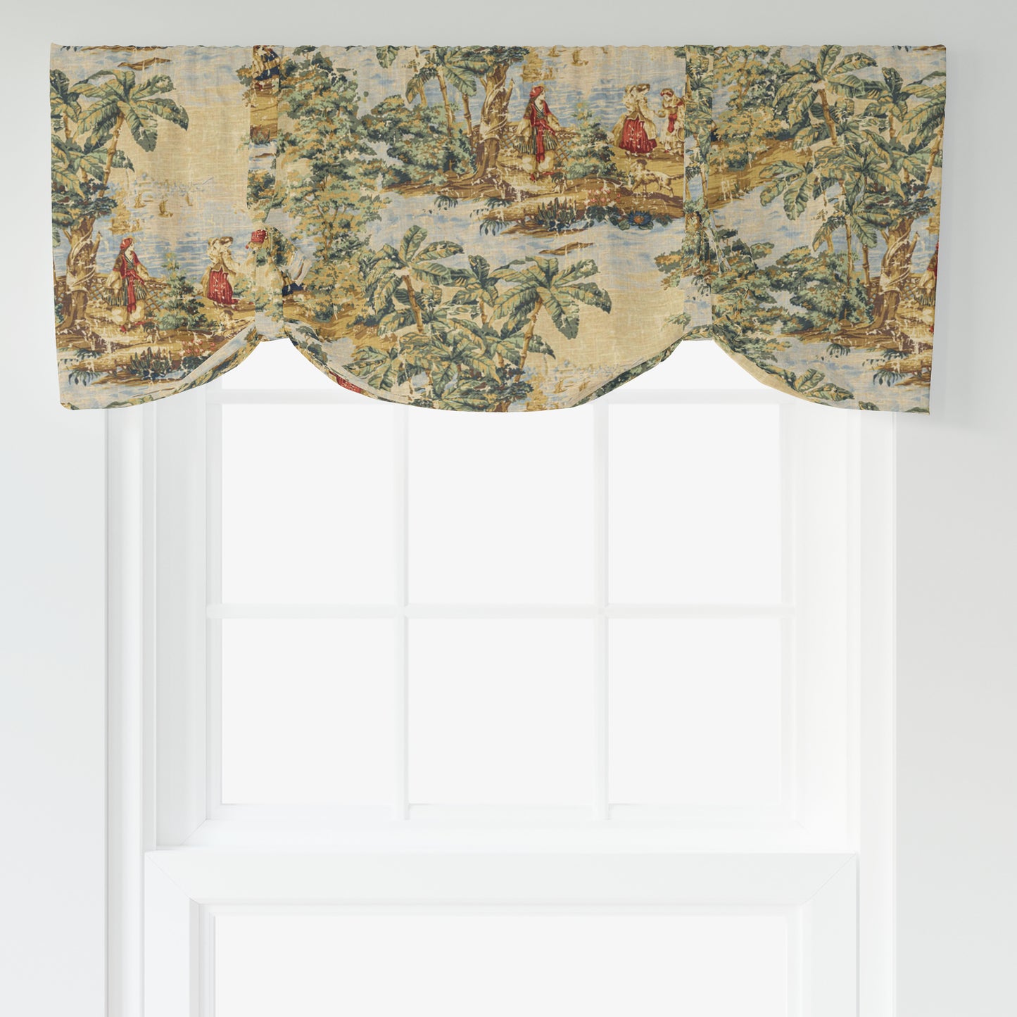 Tie-Up Valance in Bosporus Billiard Renaissance Toile