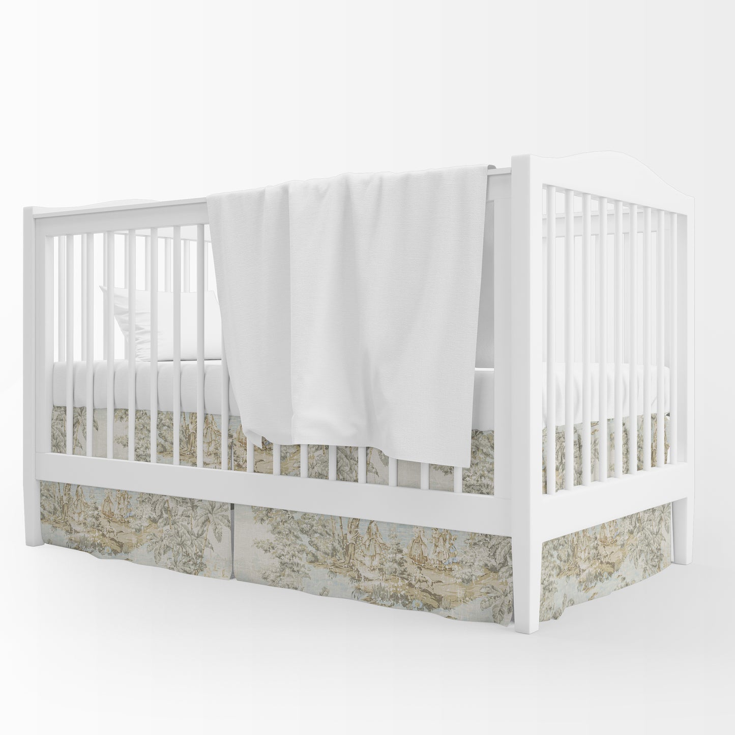 Tailored Crib Skirt in Bosporus Flax Toile