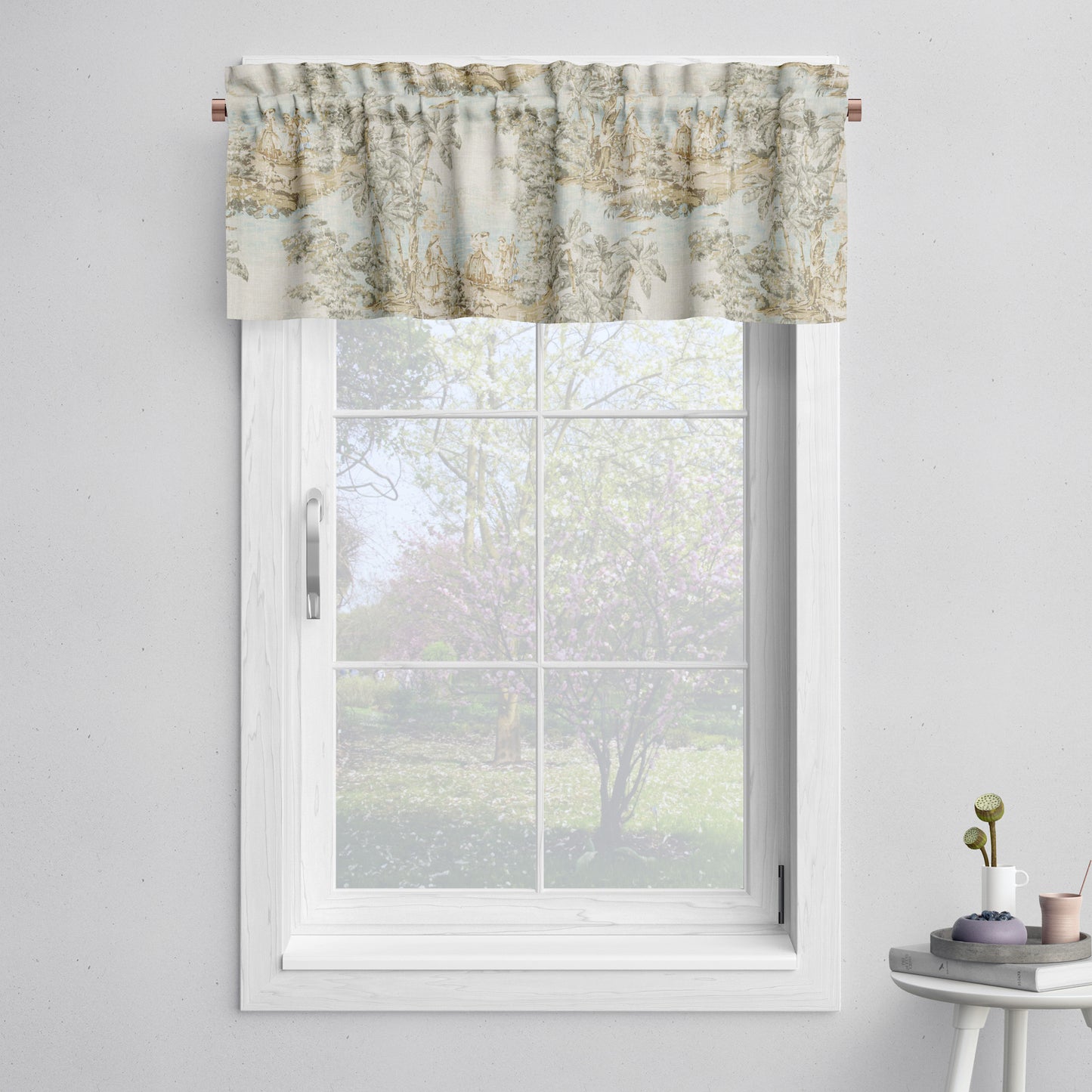 Tailored Valance in Bosporus Flax Toile