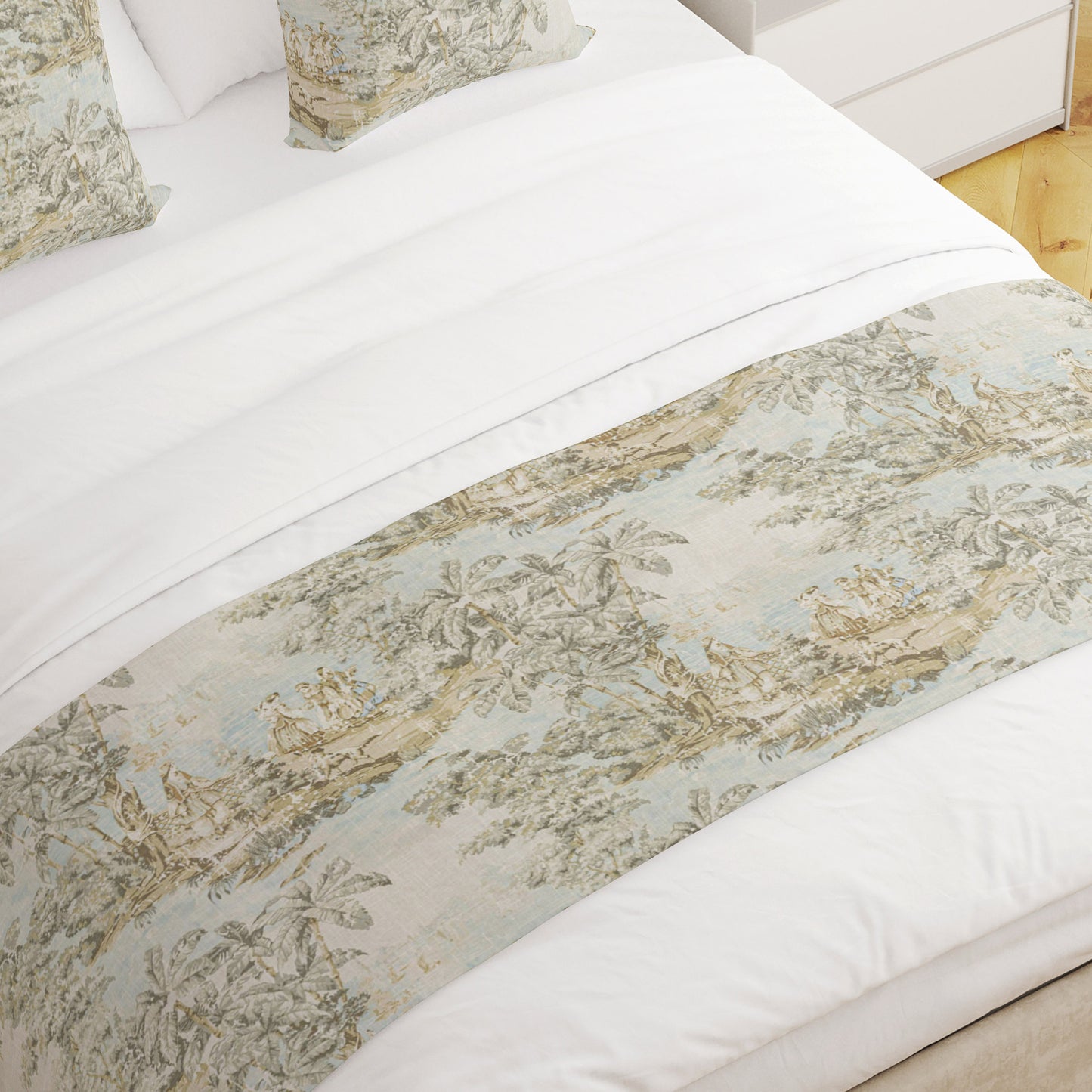 Bed Runner in Bosporus Flax Toile