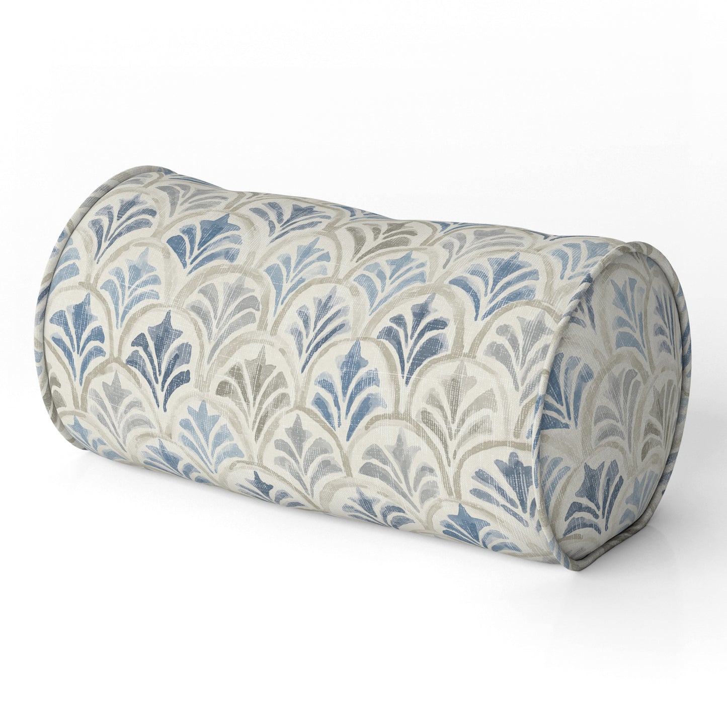 Decorative Pillows in Countess Delft Blue Scallop Watercolor