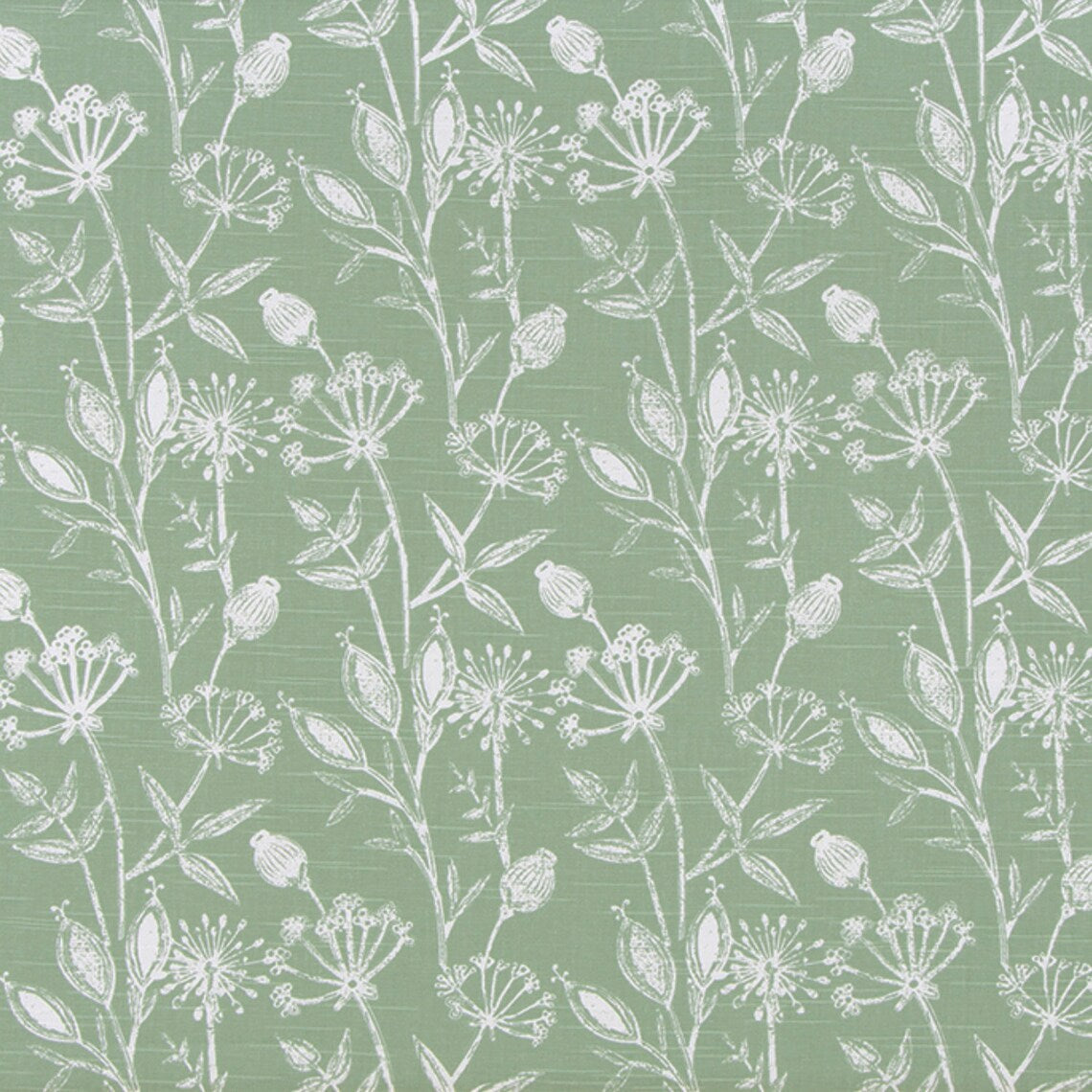 Back Tab Curtain Panels Pairs in Daman Spruce Green Floral