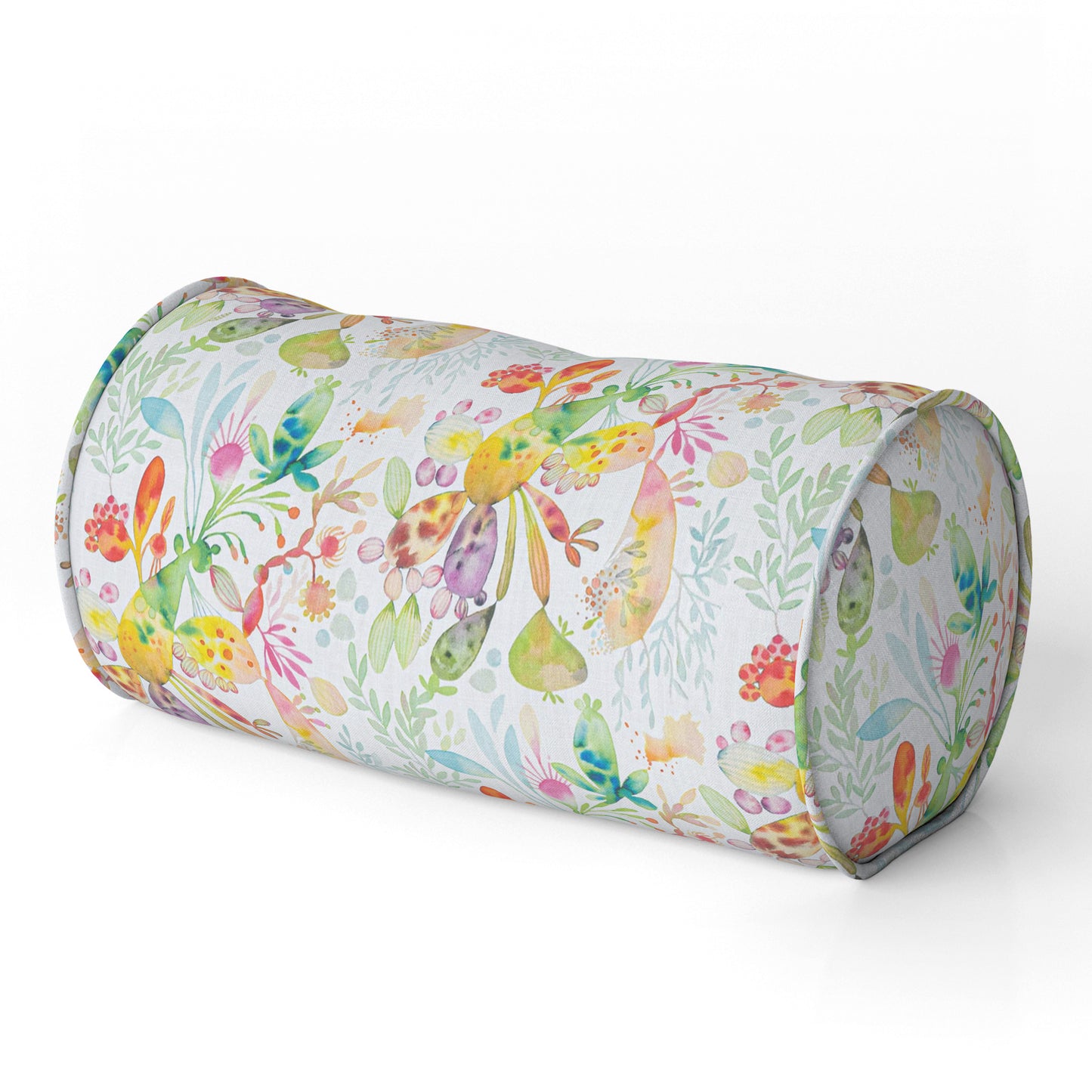 Decorative Pillows in Kowtow Multi-Color Bright Abstract Watercolor- Blue, Green, Yellow, Pink