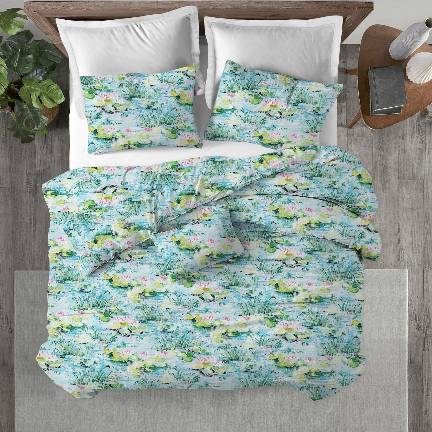 Duvet Cover in Monet Dream Blue Water Lilies