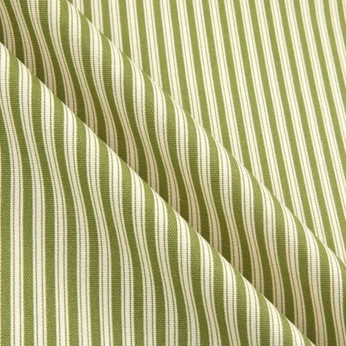 Stall (Narrow) Shower Curtain in Polo Jungle Green Stripe on Cream