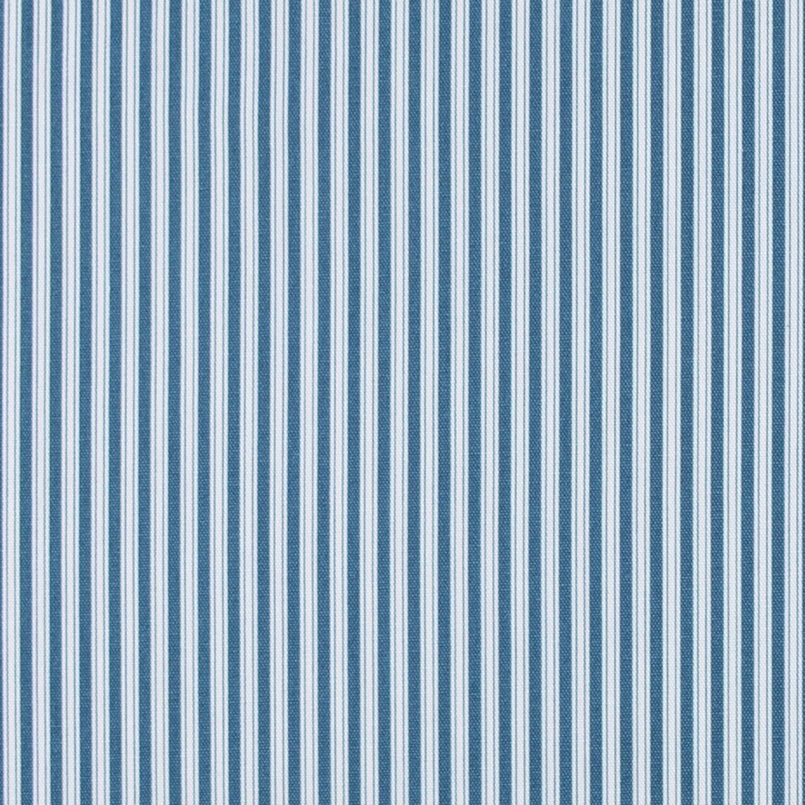 Back Tab Curtain Panels Pair in Polo Navy Blue Stripe on White