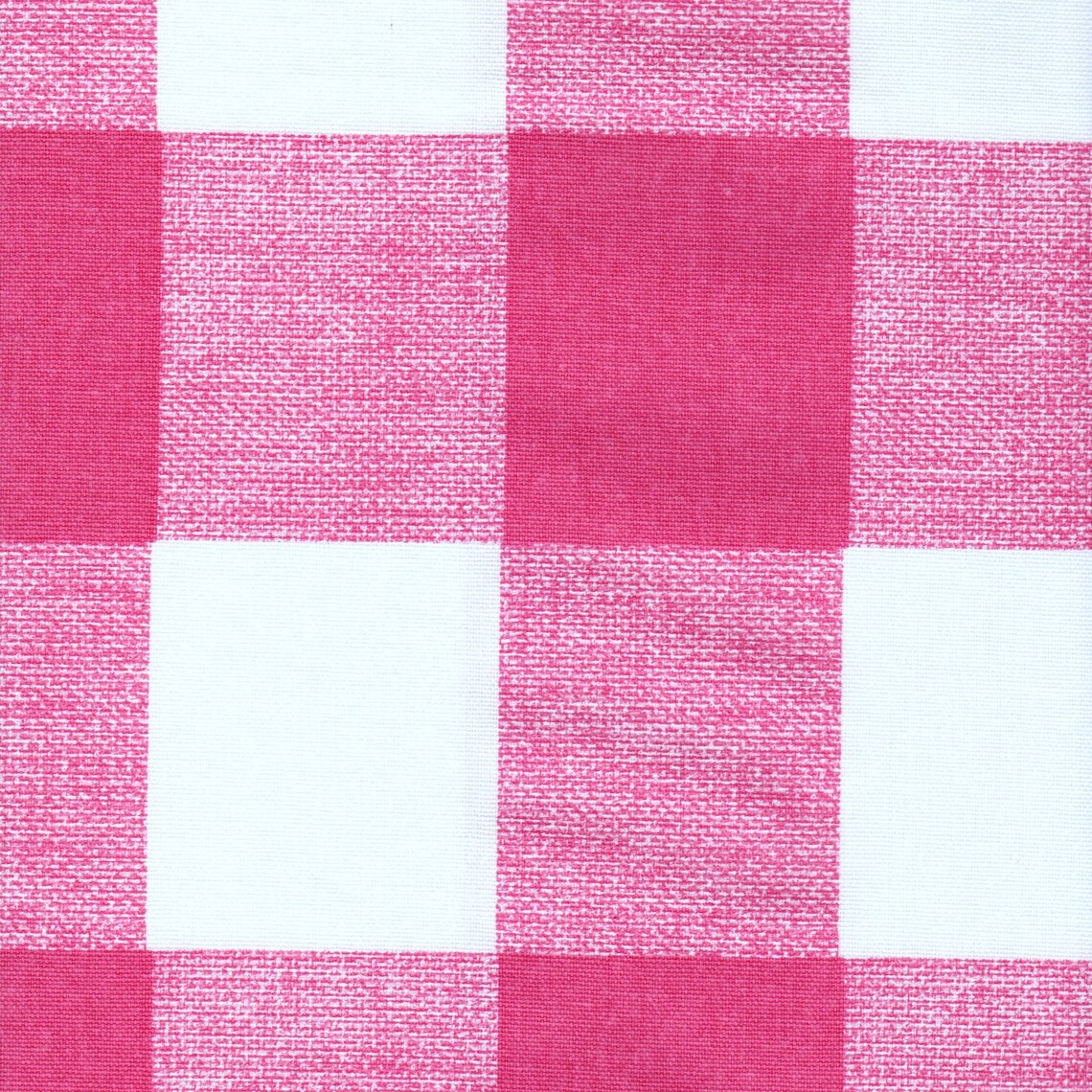 Tailored Tier Curtains in Anderson Flamingo Pink Buffalo Check Plaid