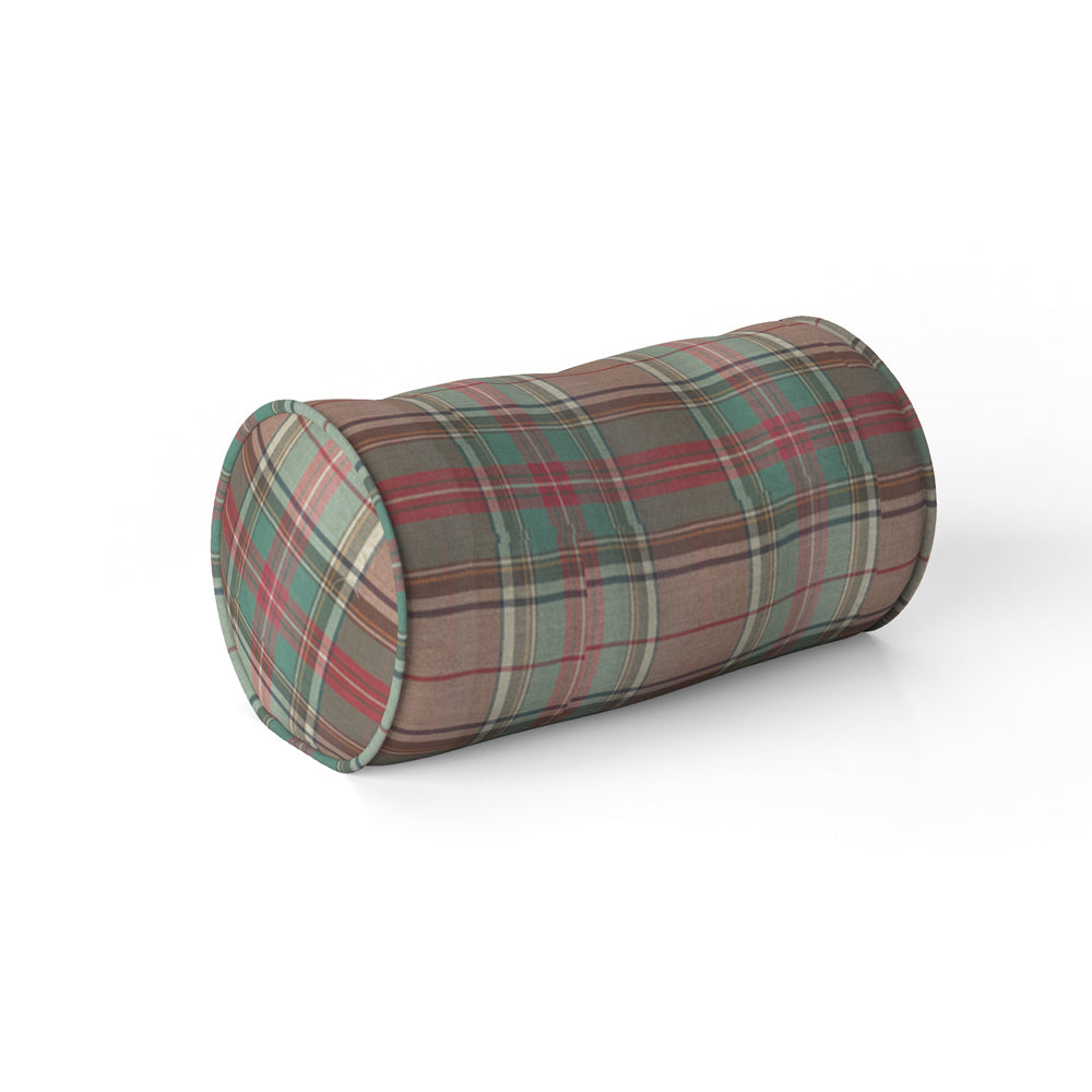 decorative pillows in ancient campbell ivy league tartan plaid neck roll pillow