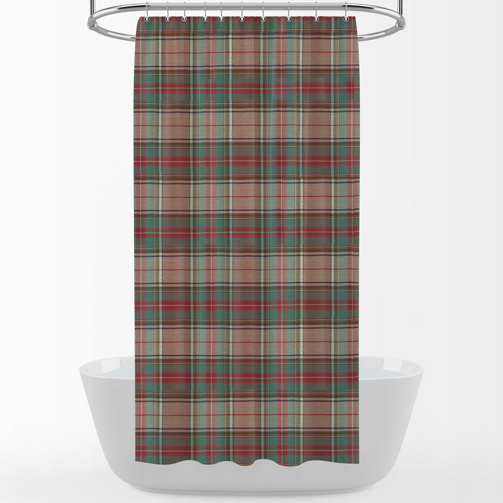 shower curtain in ancient campbell ivy league tartan plaid