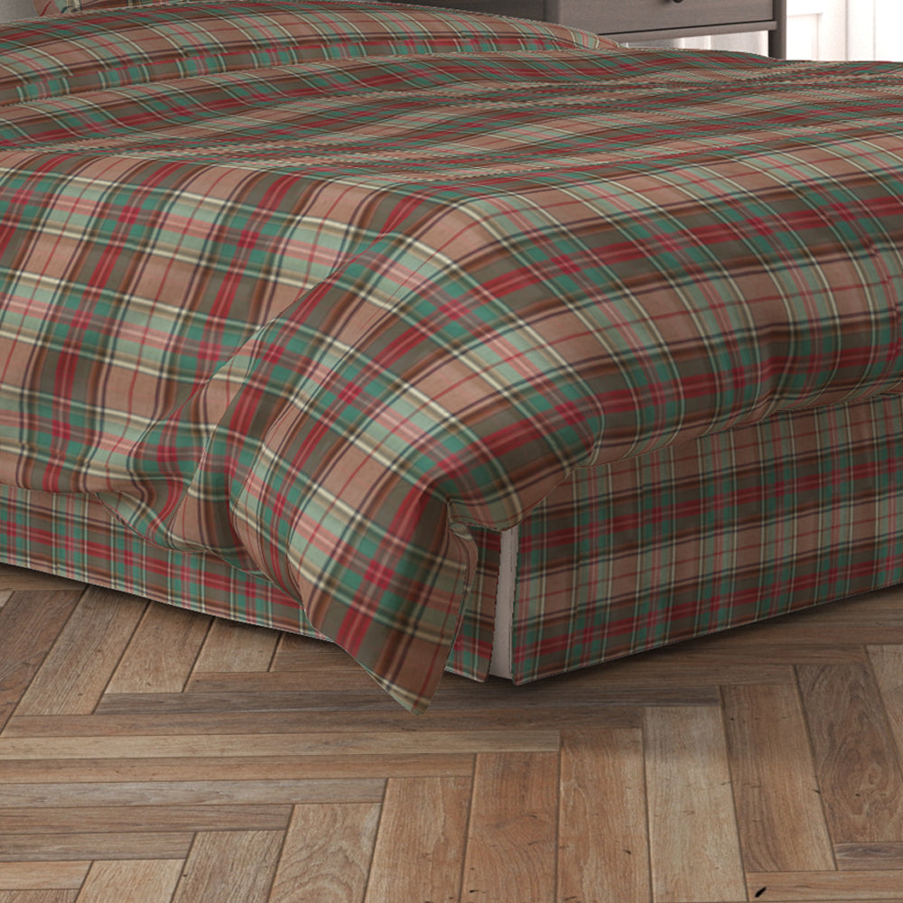 tailored bedskirt in ancient campbell ivy league tartan plaid