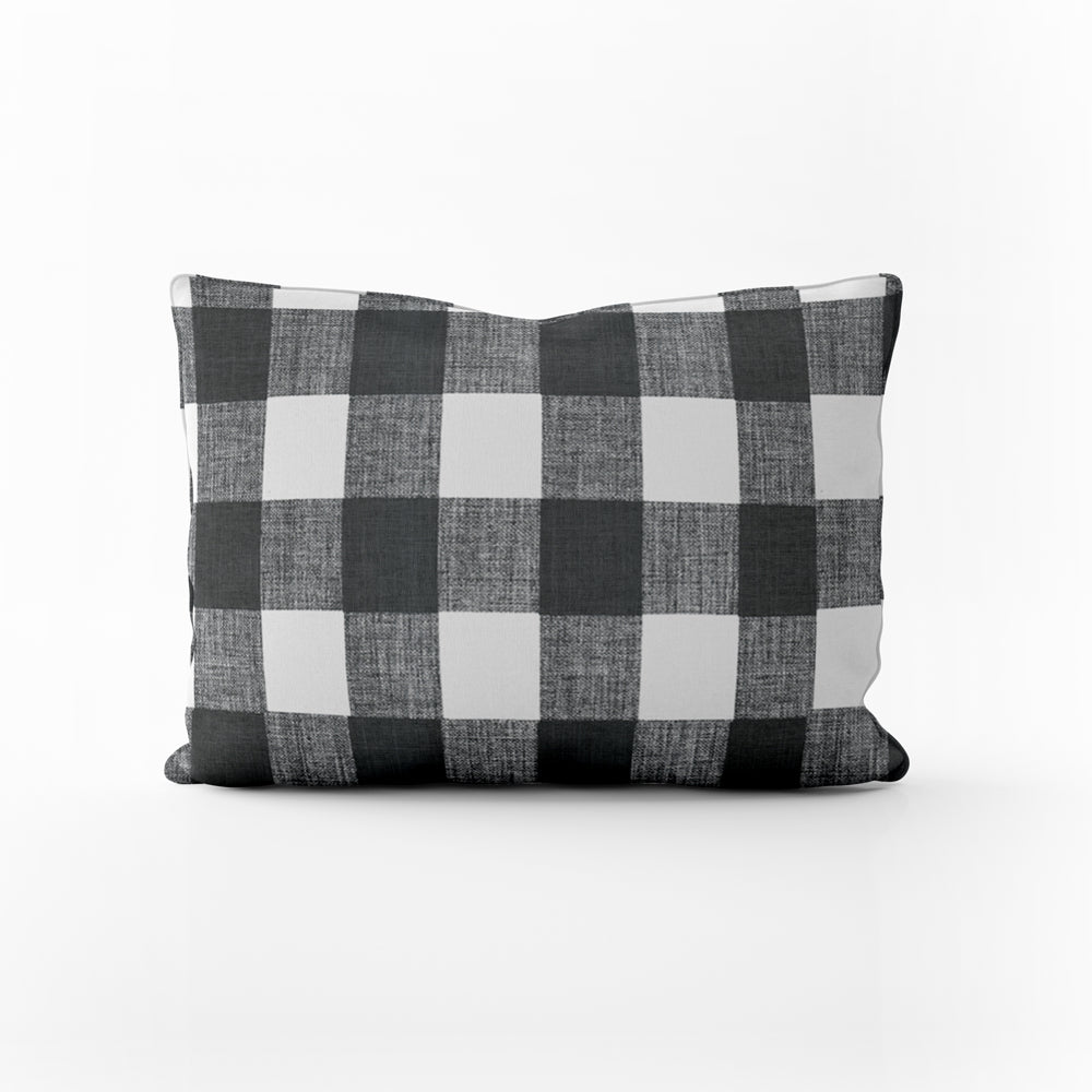 decorative pillows in anderson black buffalo check plaid oblong 16" x 12"