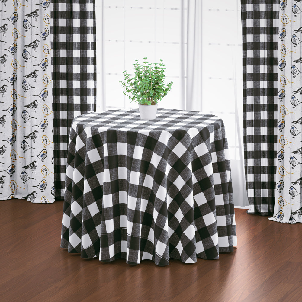 round tablecloth in anderson black buffalo check plaid