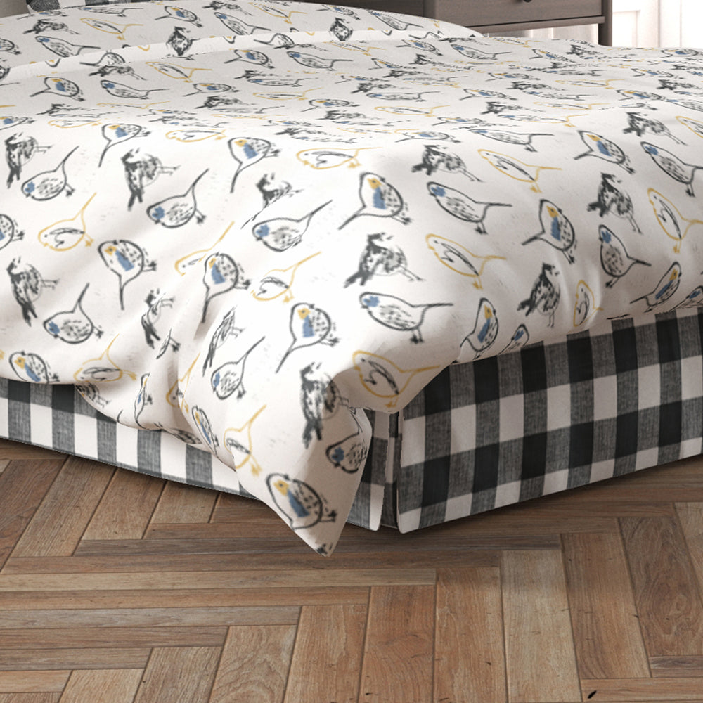 tailored bedskirt in anderson black buffalo check plaid