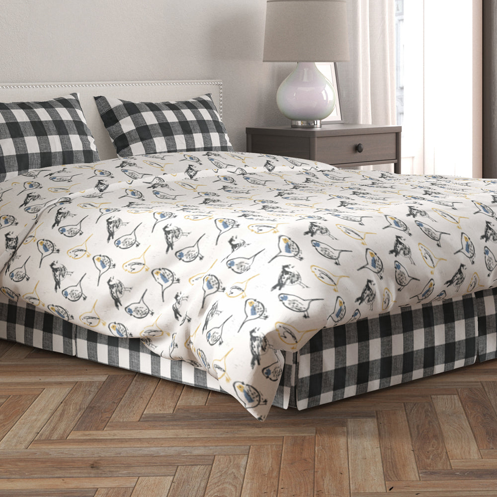 tailored bedskirt in anderson black buffalo check plaid
