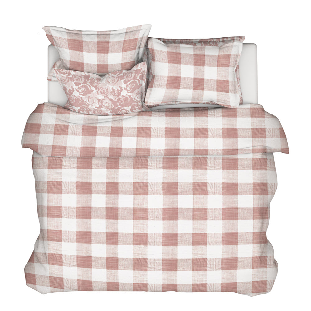 duvet cover in anderson blush buffalo check plaid