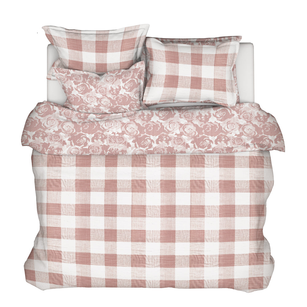 duvet cover in anderson blush buffalo check plaid