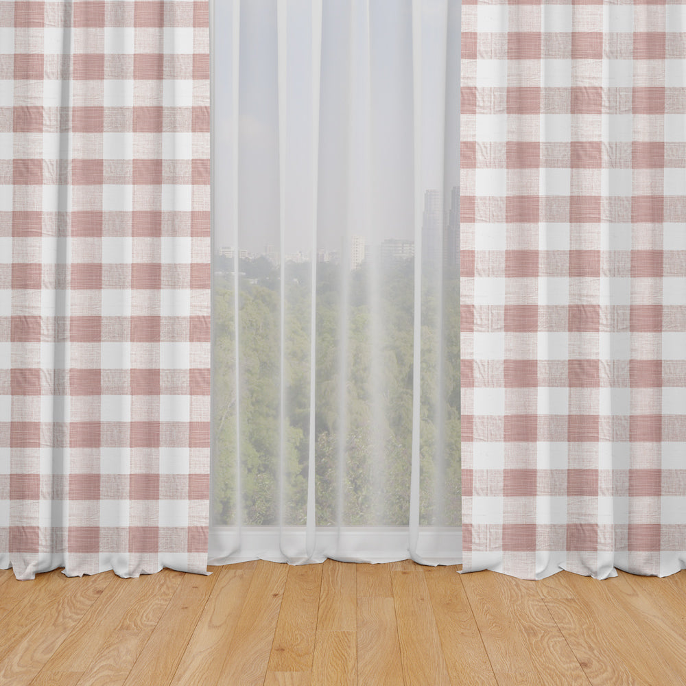 rod pocket curtains in anderson blush buffalo check plaid