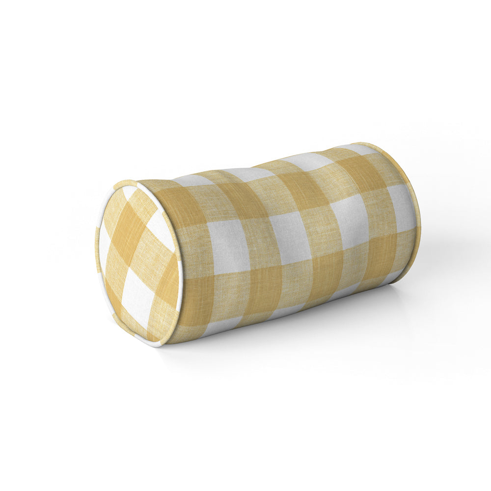 decorative pillows in anderson brazilian yellow buffalo check plaid neck roll pillow
