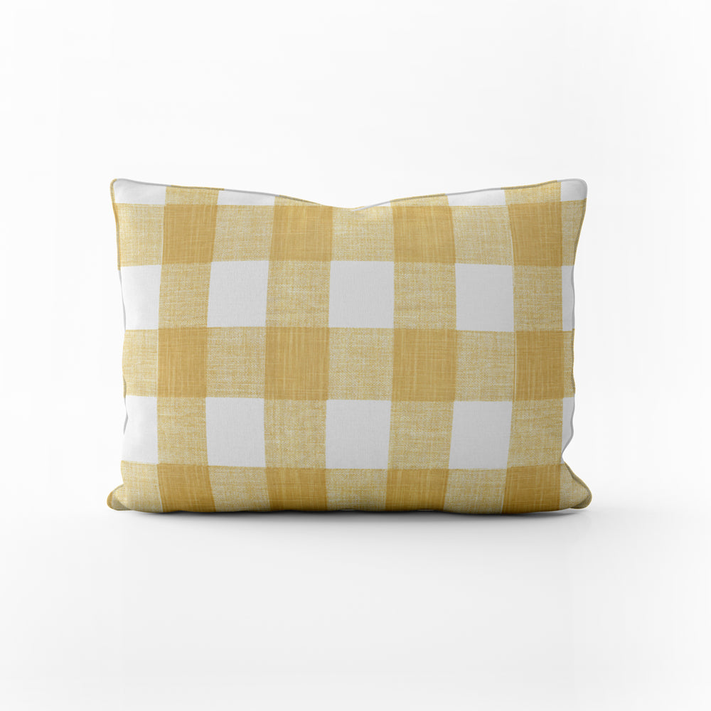 decorative pillows in anderson brazilian yellow buffalo check plaid oblong 16" x 12"