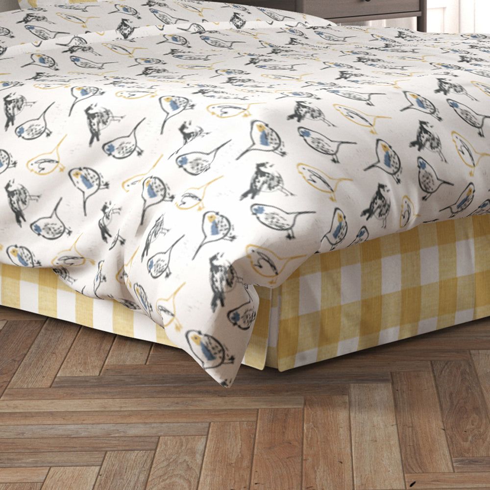 tailored bedskirt in anderson brazilian yellow buffalo check plaid