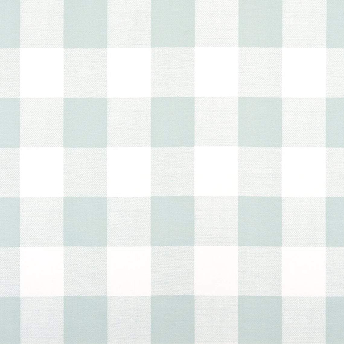 gathered crib skirt in anderson snowy pale blue-green buffalo check plaid