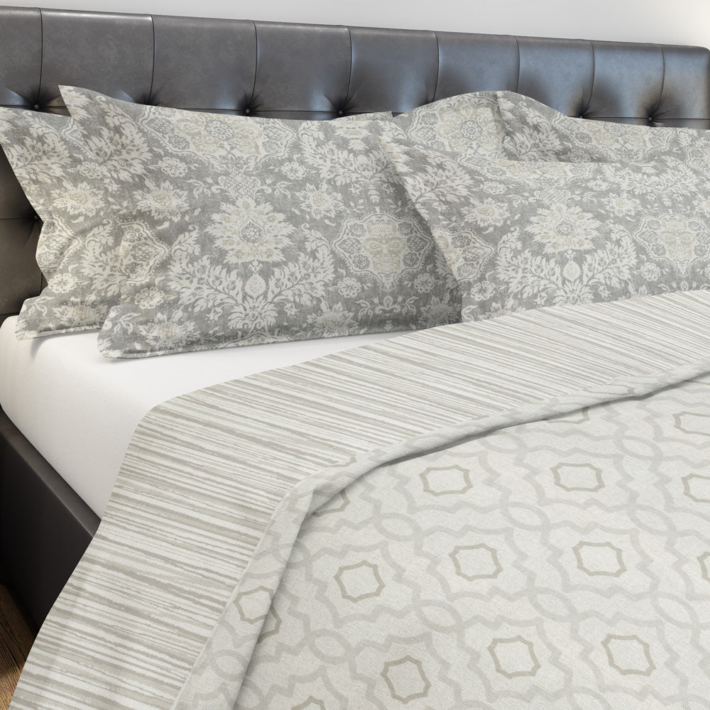 pillow sham in belmont mist pale gray floral damask