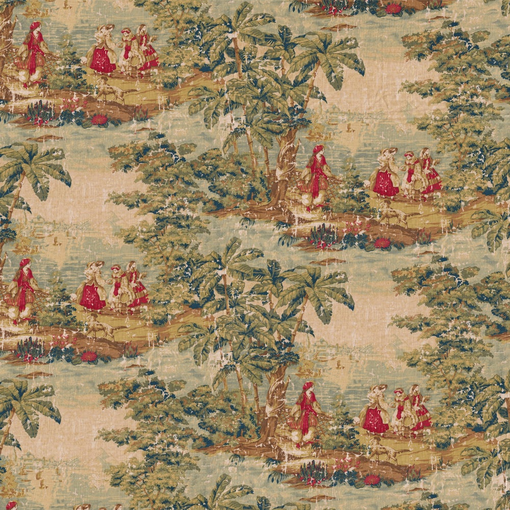 bed scarf in bosporus antique red toile