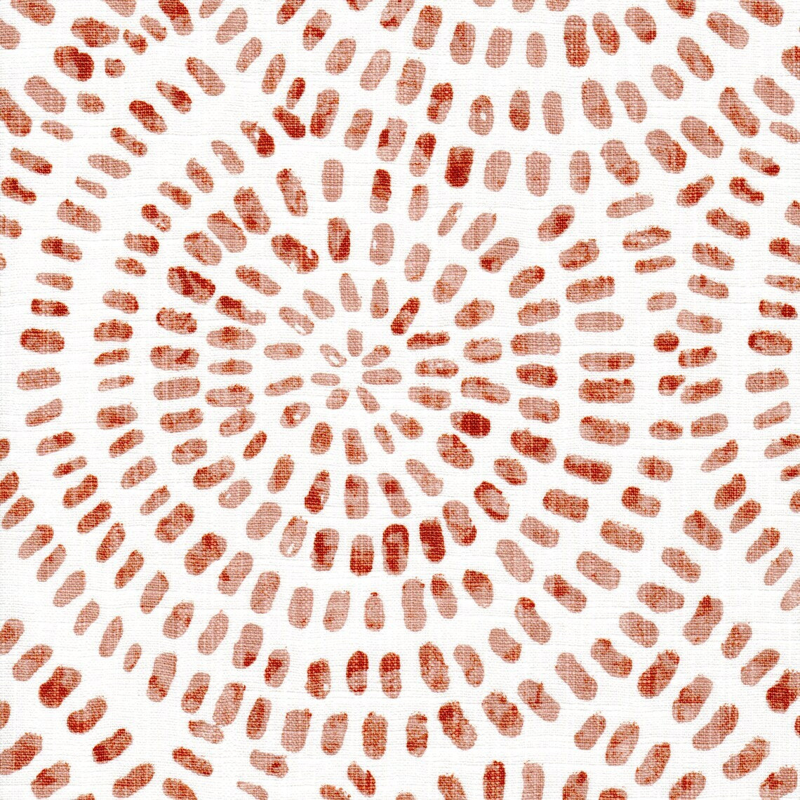 rod pocket curtains in cecil potters wheel terracotta brown watercolor circular dot geometric