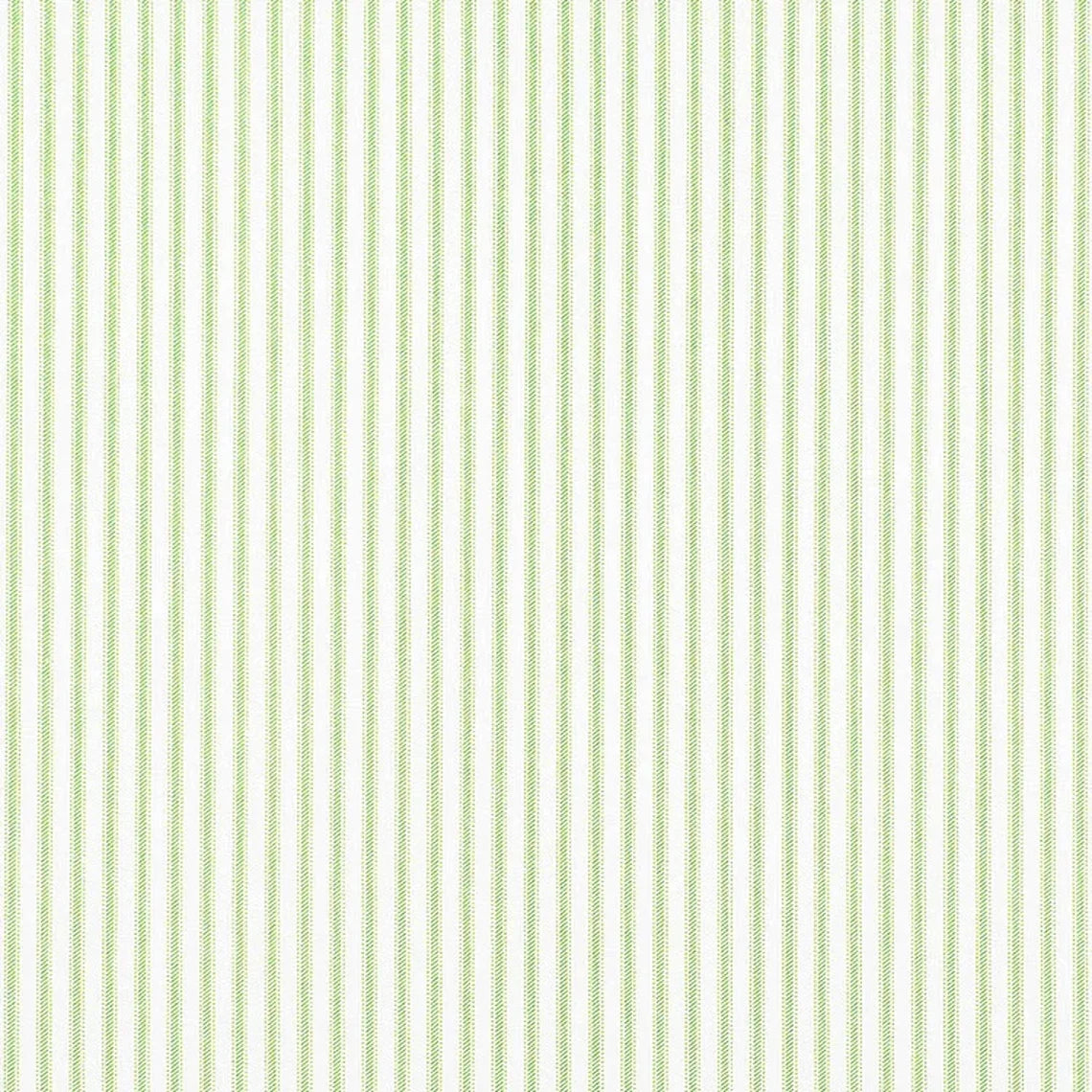 bed scarf in classic kiwi green ticking stripe on white