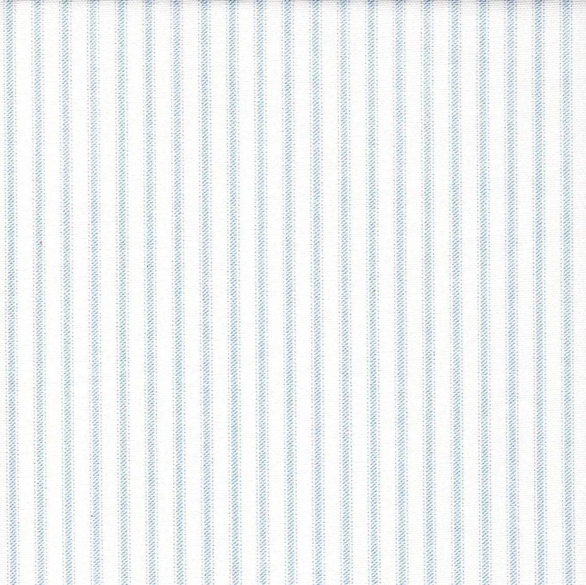 tailored crib skirt in classic pale blue ticking stripe