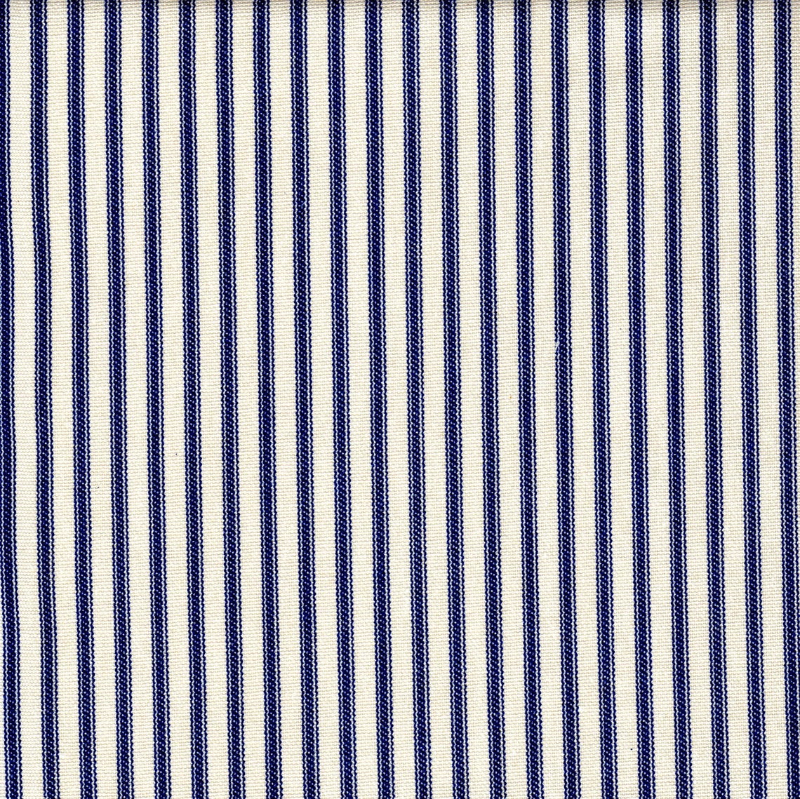 round tablecloth in farmhouse dark blue ticking stripe on cream