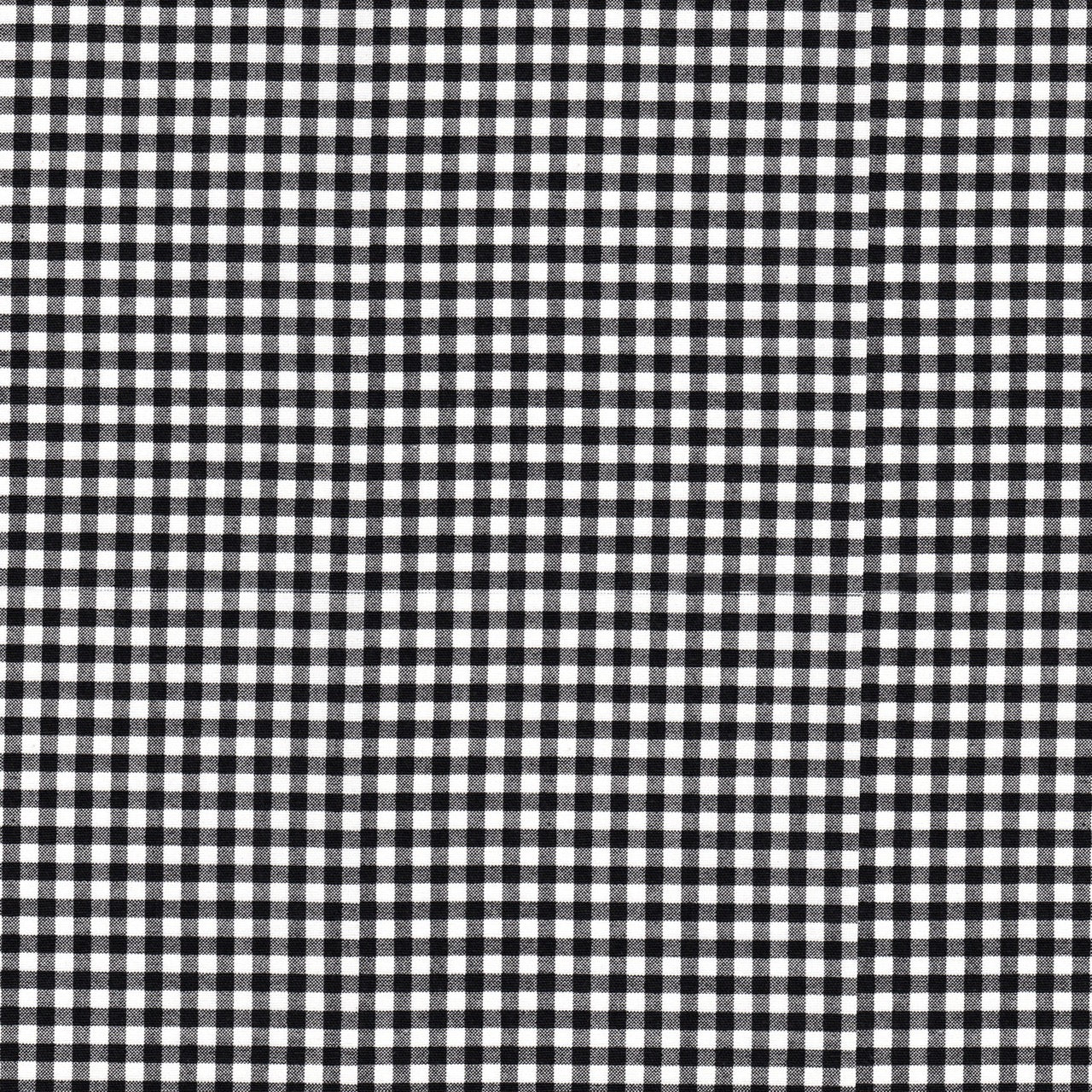Round Tablecloth in Black Large Gingham Check on White