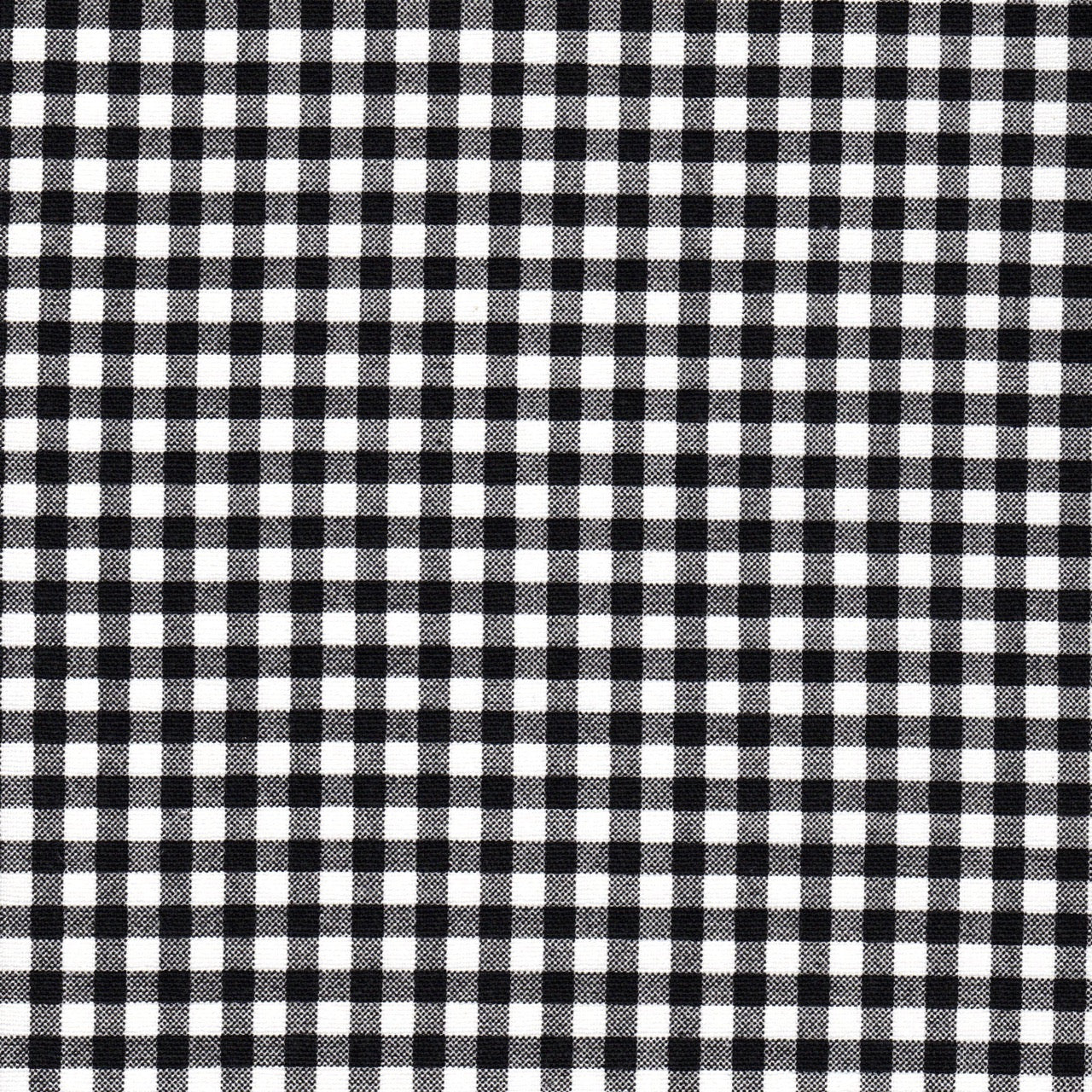 Round Tablecloth in Black Large Gingham Check on White
