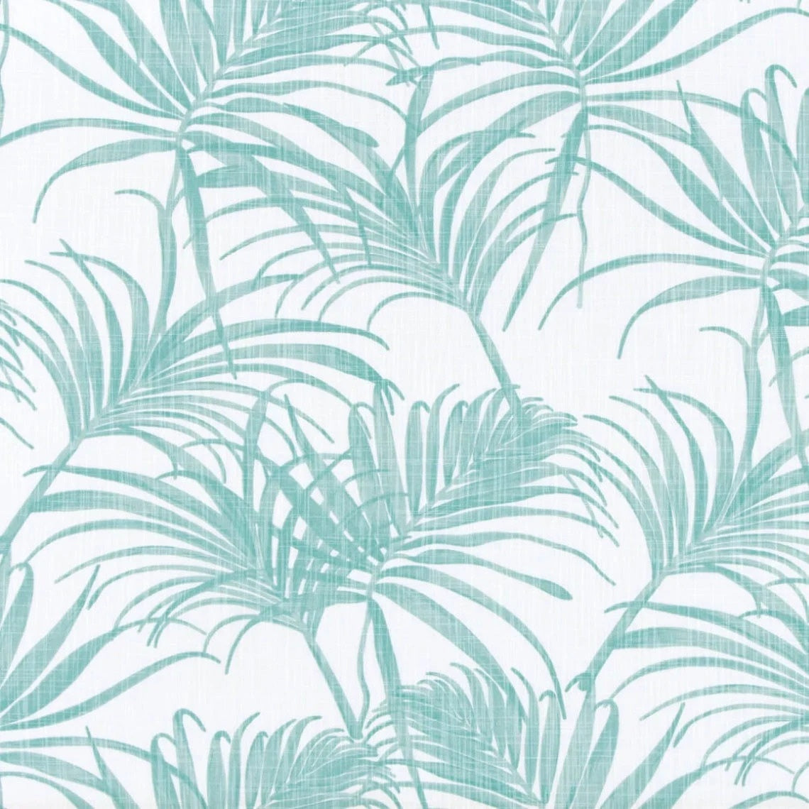 gathered crib skirt in karoo cancun blue watercolor tropical foliage