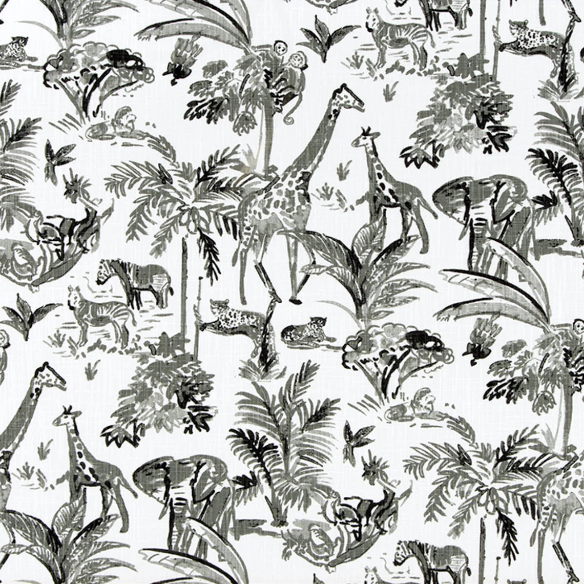 bed scarf in meru raven black safari animal toile
