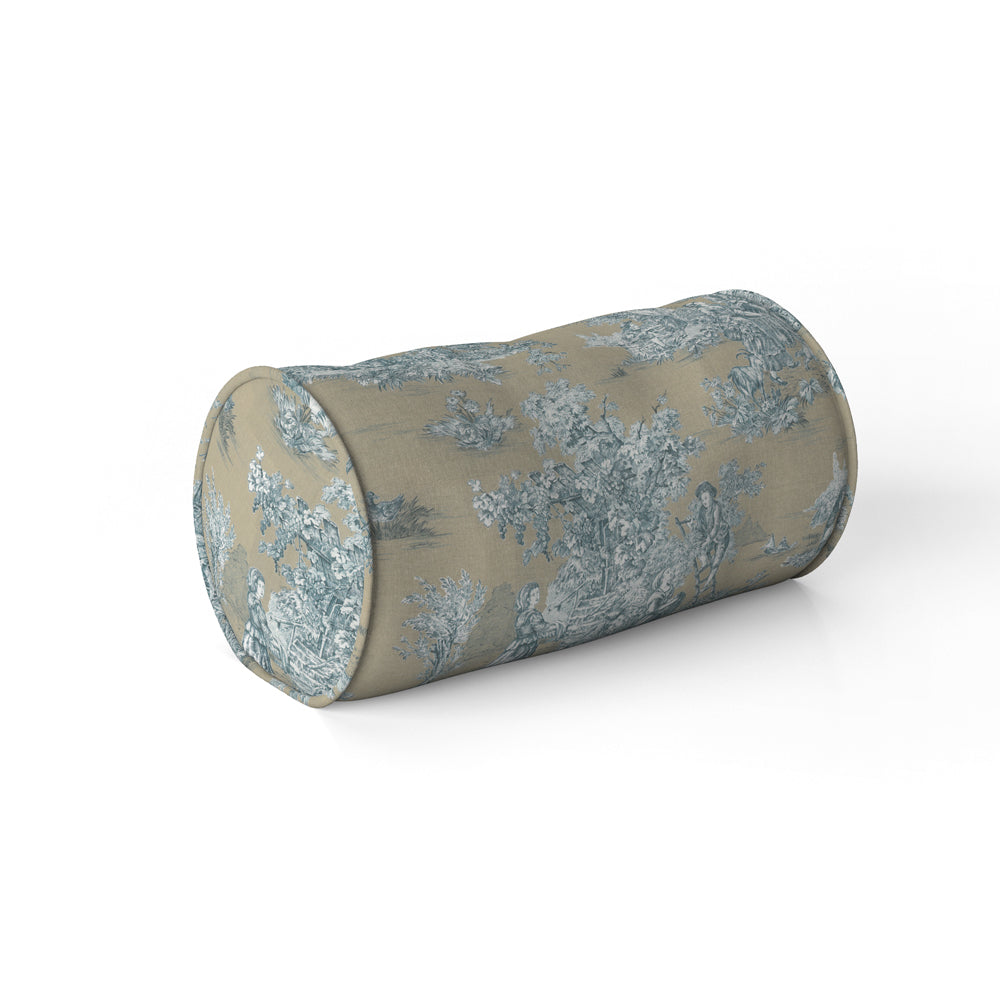 decorative pillows in pastorale #88 blue on beige french country toile