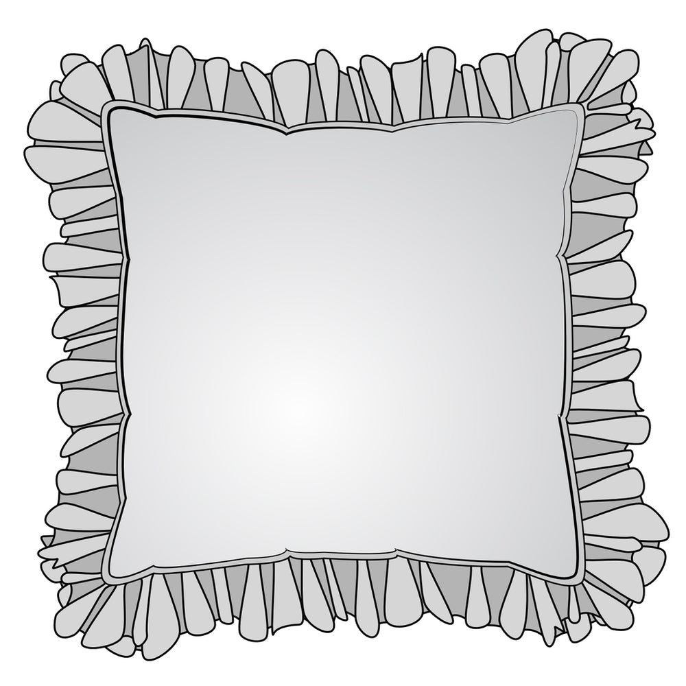 decorative pillows in Classic Sage Green Ticking Stripe on White ruffled 16" x 16"