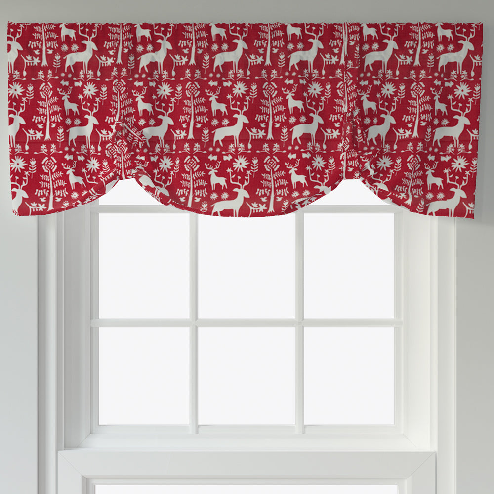 tie-up valance in promise land forest lipstick red