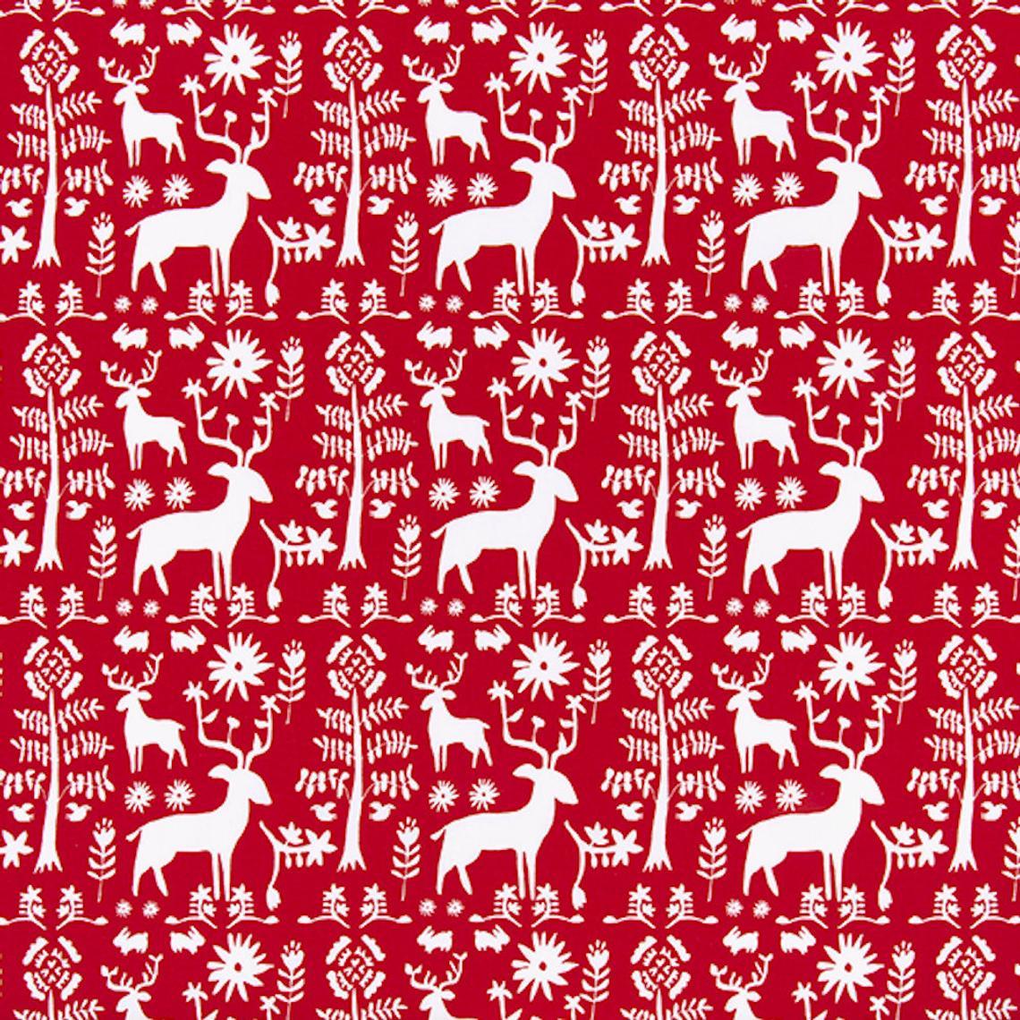 tailored crib skirt in promise land forest lipstick red