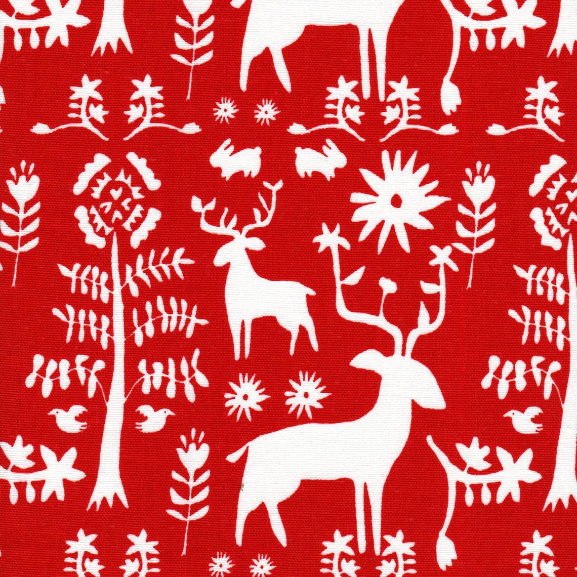 gathered crib skirt in promise land forest lipstick red