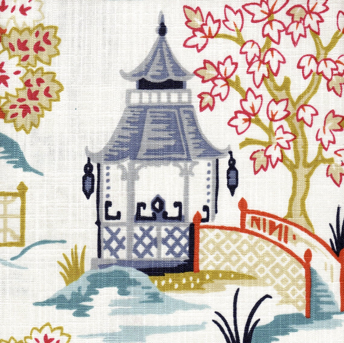 shams in shoji summer oriental toile, multicolor chinoiserie