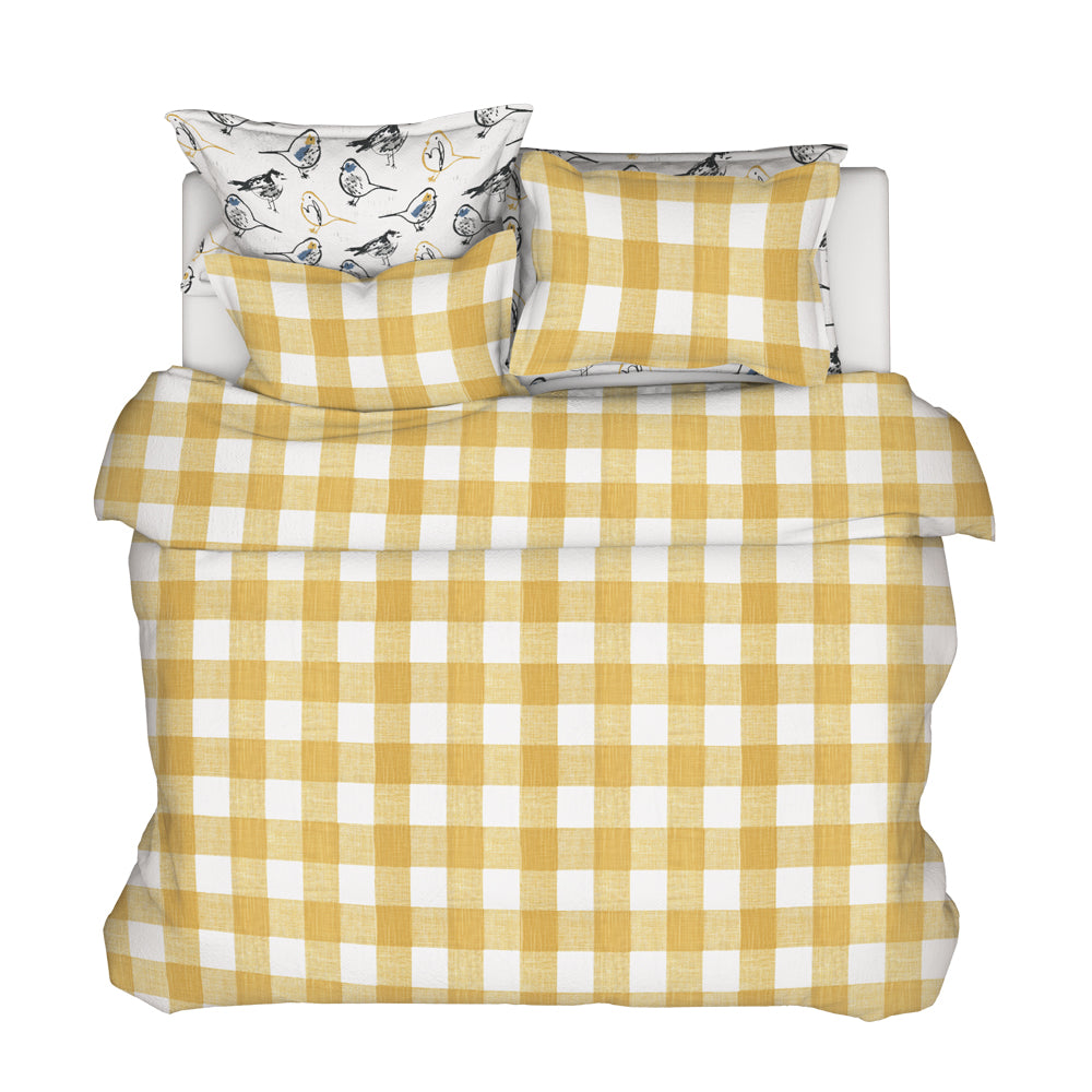 duvet cover in anderson brazilian yellow buffalo check plaid