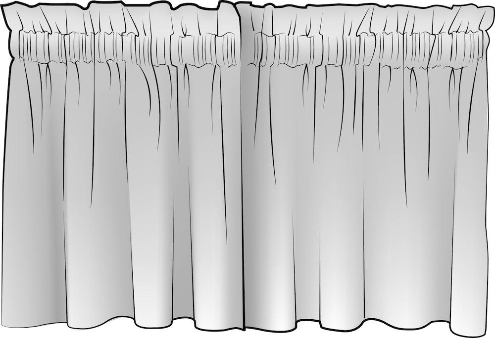 tailored tier cafe curtain panels pair in Queen Harbor Blue Medallion Watercolor- Large Scale